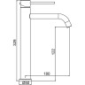 Смеситель для раковины FRAP H807-9 F10807-29 высокий оружейная сталь